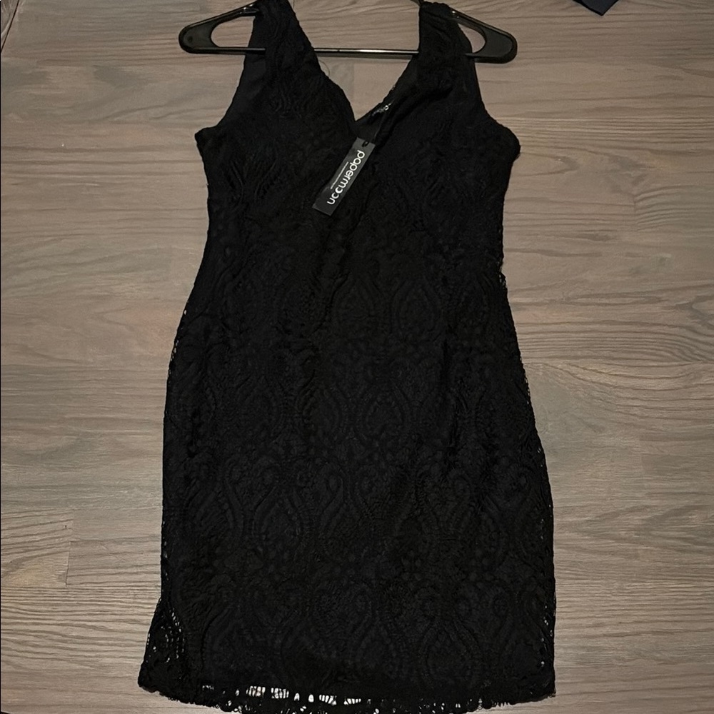 Papermoon Black Sheath Halter Mini Dress